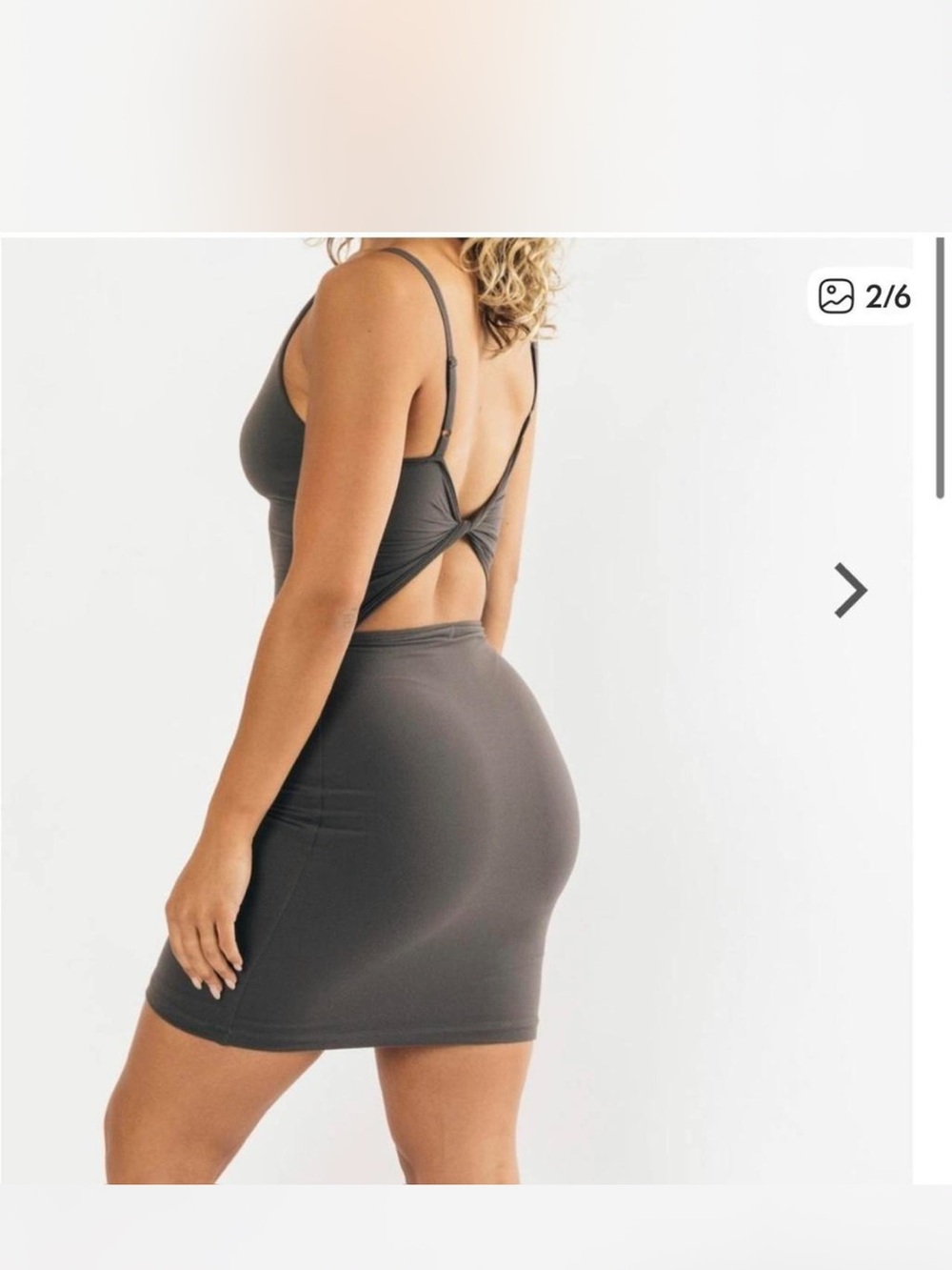 Alphalete Charcoal Twist-Back Bodycon Mini Dress